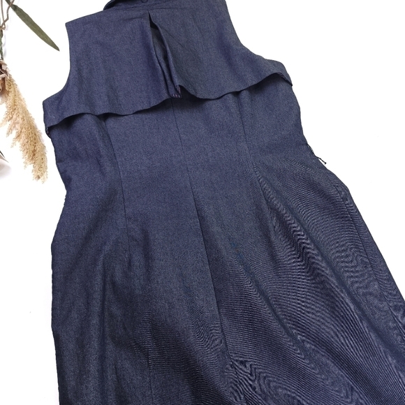 LIZ Claiborne Blue Denim Lined Button Down Dress Sz 16 - Picture 5 of 13